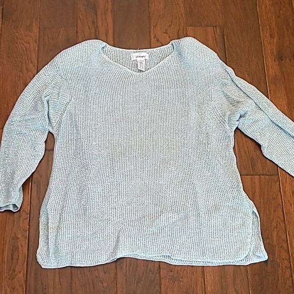 💥3for$12💥 VINTAGE Worthington women's silver sweater tunic size 3X - Picture 1 of 9
